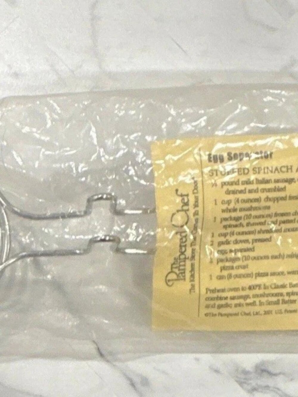 Pampered Chef 1187 Egg Separator, Silver Metal Wire Spiral Tool